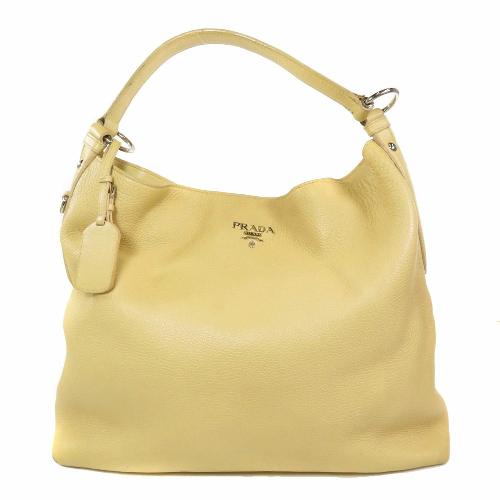 Prada Naturale Vitello Daino leather hobo bag Yellow - Picture 11 of 11